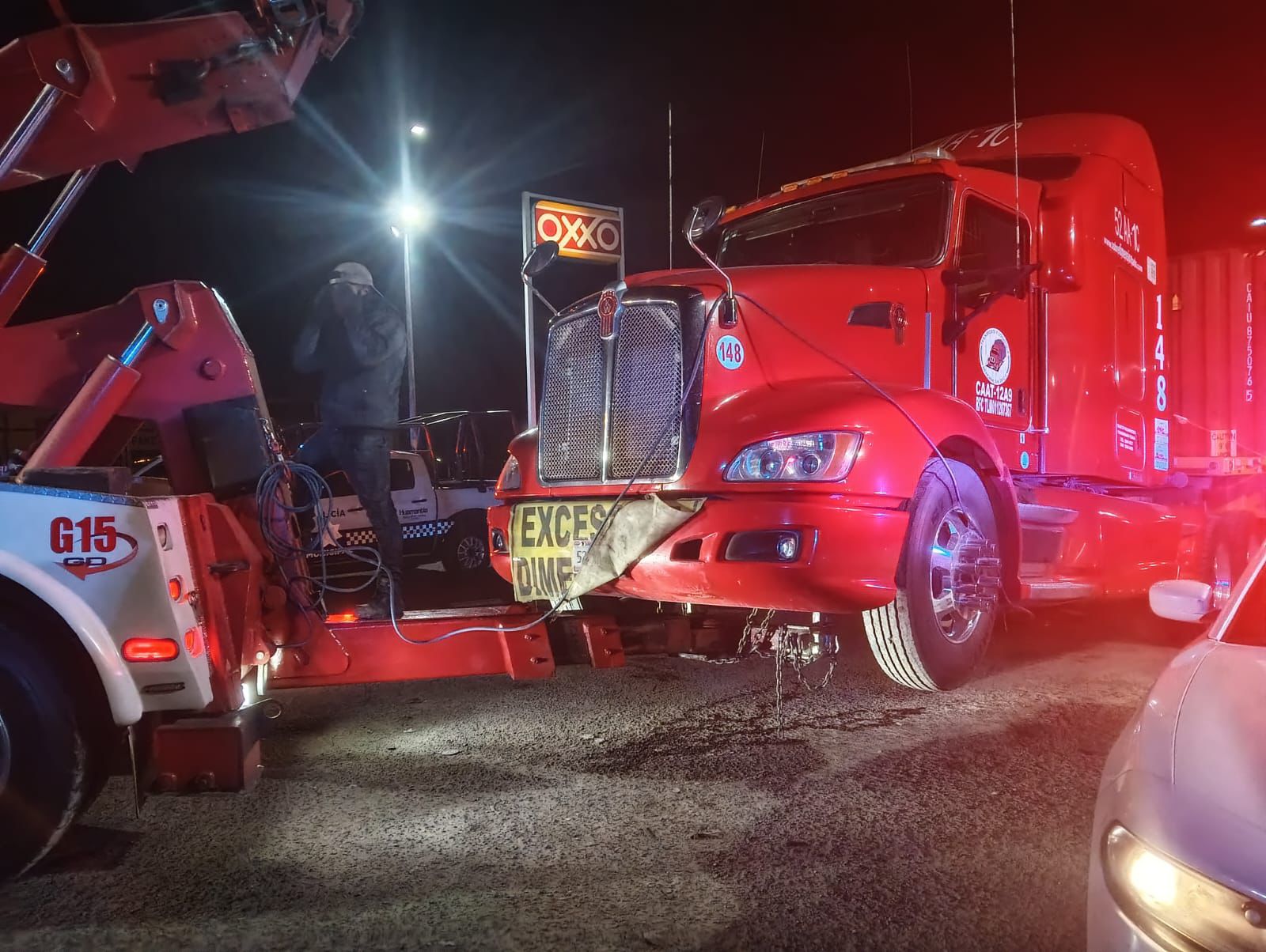 La Dirección de Seguridad Pública de Huamantla logra la recuperación de un tractocamión robado con violencia